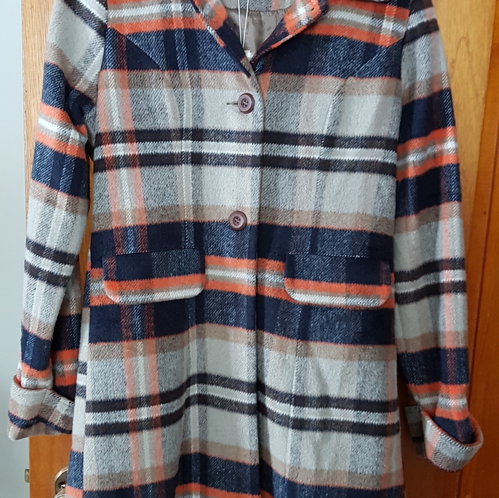 Modcloth Esley plaid coat size medium